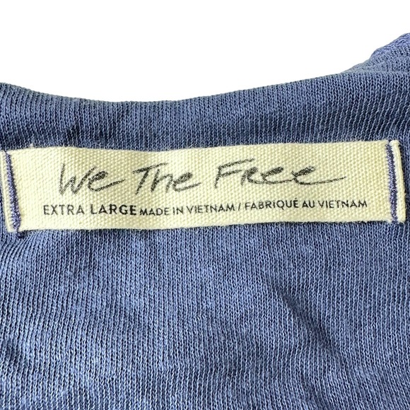 Free People Bondi Long Sleeve cropped Blouson Thermal Top True Blue Women XL NWT - Picture 5 of 13